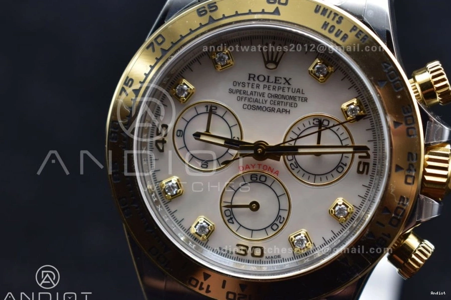 Diamond V YG Of Edition Clean Pearl Mother 116503 Dial on 740 SS White 1:1 SA4130 NewStyle Best Bracelet Daytona 0718